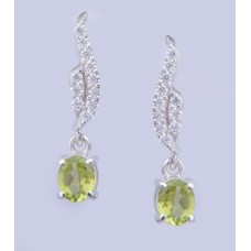 925 sterling silver earring,Peridot stone Earring,ER-0021